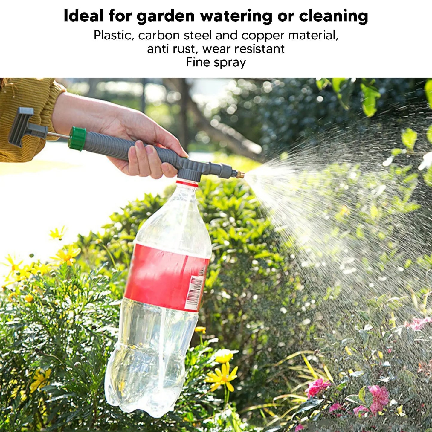 1 Set-Adjustable Beverage Bottle Sprayer Watering Flower Sprinkler Sprinkler Pressure Atomizer Nozzle Gardening Tools 