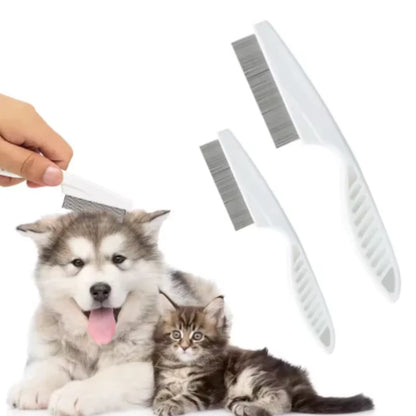 Stainless Steel Flea Comb for Dogs And Cats Portable Hair Removal Brush with Dense Teeth Universal Pet Grooming Cleaning Tool
