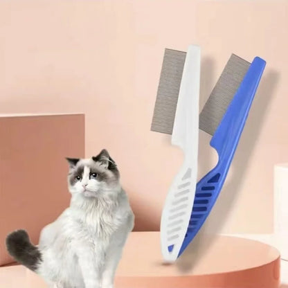 Stainless Steel Flea Comb for Dogs And Cats Portable Hair Removal Brush with Dense Teeth Universal Pet Grooming Cleaning Tool