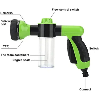 Dog Shower Sprayer 8 in 1 Pet Bath Cleaning Cat Dog Shower Gun High-pressure Hose Nozzle Foam Garden Car Animal Dog Wash Tool