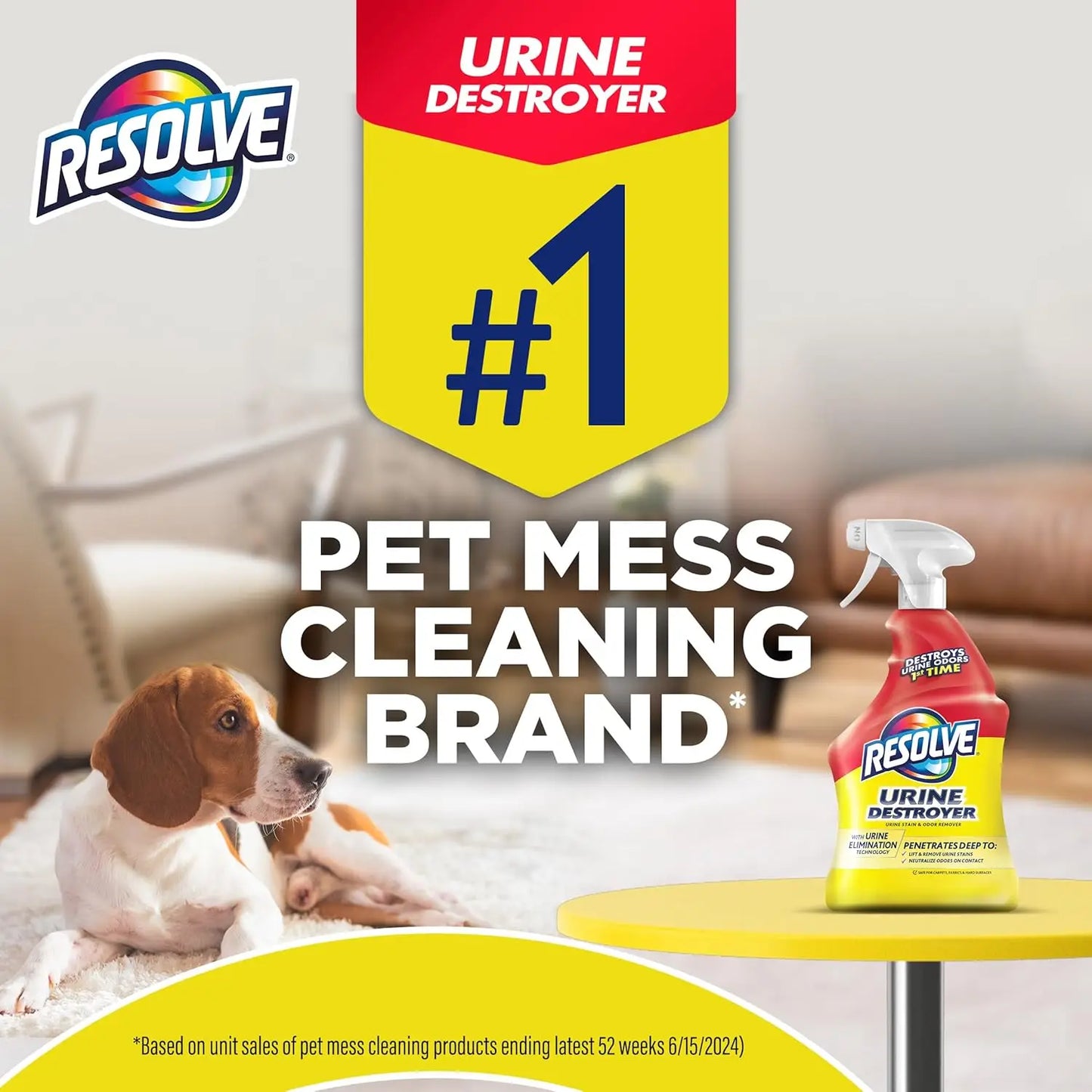 Pet Urine Destroyer Spray - Advanced Stain & Odor Eliminator for Cats & Dogs, Carpet Cleaner Solution, 32oz